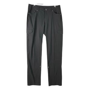Kuhl Freeflex Roll Up Pant Charcoal Gray 10 LONG Lightweight Quick Dry Mid Rise